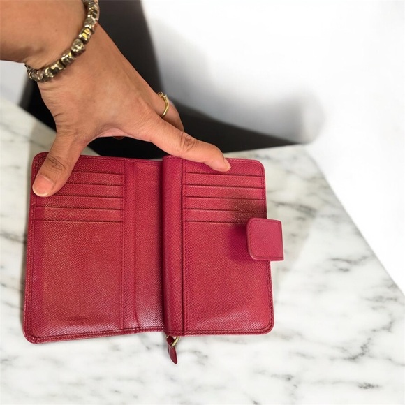 Prada Saffiano Leather Compact Wallet Pink - Picture 3 of 6